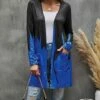Hot Sale ⭐ Camisa Deep Blue & Black Dip-Dye Pocket Open Cardigan - 👩 Women 🔔 -Women's Shirts Store zu100765107 main tm1634927362