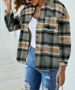 Coupon π Camisa Gray Plaid Fleece-Lined Shacket - π© Women π 9 Coupon π Camisa Gray Plaid Fleece-Lined Shacket - π© Women π -Women's Shirts Store zu101637592 alt 3 tm1637761090