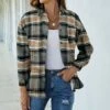 Coupon 👏 Camisa Gray Plaid Fleece-Lined Shacket - 👩 Women 👏 -Women's Shirts Store zu101637592 main tm1637761090