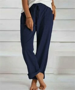 Hot Sale 😍 Camisa Dark Blue Elastic-Waist Drawstring Pocket Lounge Pants - 👩 Women 🎉