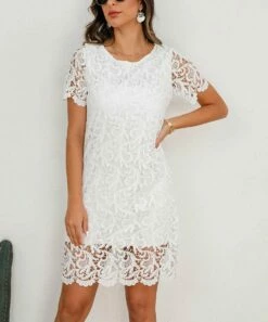 Top 10 π Camisa White Lace-Overlay Sheath π Dress - π© Women π₯° 8 Top 10 π Camisa White Lace-Overlay Sheath π Dress - π© Women π₯° -Women's Shirts Store zu105725787 alt 1 tm1652199977