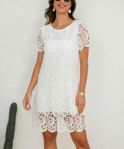 Top 10 π Camisa White Lace-Overlay Sheath π Dress - π© Women π₯° 9 Top 10 π Camisa White Lace-Overlay Sheath π Dress - π© Women π₯° -Women's Shirts Store zu105725787 alt 2 tm1652199977