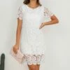 Top 10 😉 Camisa White Lace-Overlay Sheath 👗 Dress - 👩 Women 🥰 -Women's Shirts Store zu105725787 main tm1652199977