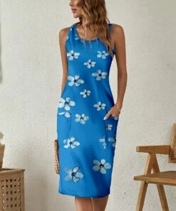 Budget π₯ Camisa Blue Floral Pocket Sleeveless π Dress - π© Women π€© 6 Budget π₯ Camisa Blue Floral Pocket Sleeveless π Dress - π© Women π€© -Women's Shirts Store zu106771784 alt 1 tm1655818301