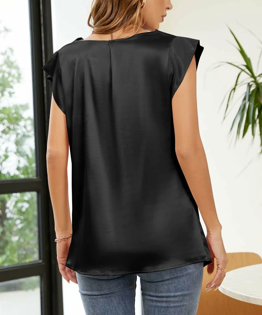 Outlet β€οΈ Camisa Black Swing Collar Top - π© Women π 4 Outlet β€οΈ Camisa Black Swing Collar Top - π© Women π - Image 2