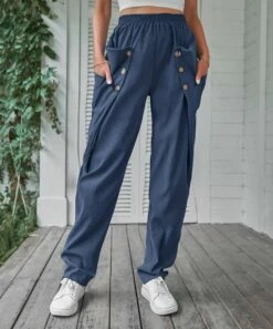 Best deal β Camisa Navy Button-Accent Pocket Pants - π© Women π―