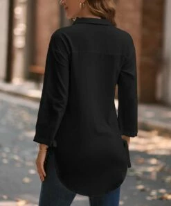 Top 10 π Camisa Black Curved-Hem Button-Up - π© Women π 8 Top 10 π Camisa Black Curved-Hem Button-Up - π© Women π -Women's Shirts Store zu108204519 alt 2 tm1660328932
