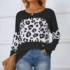 Coupon 🧨 Camisa Black & Blue Leopard Long-Sleeve Top - 👩 Women ⭐ -Women's Shirts Store zu108301275 main tm1660847392