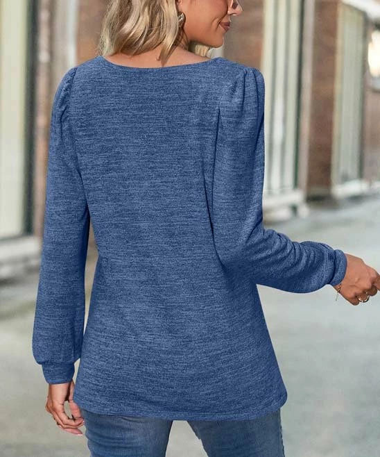 Cheapest β¨ Camisa Blue Square Neck Tee - π© Women π 4 Cheapest β¨ Camisa Blue Square Neck Tee - π© Women π - Image 2