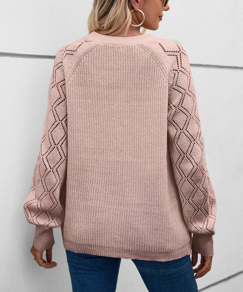 Buy π₯ Camisa Pink Diamond-Knit Button-Up V-Neck Cardigan - π© Women β¨ 4 Buy π₯ Camisa Pink Diamond-Knit Button-Up V-Neck Cardigan - π© Women β¨ - Image 2