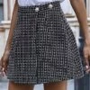 Best Sale 🔥 Camisa Black Plaid Button A-Line 👗 Skirt - 👩 Women 🔥 -Women's Shirts Store zu109246180 main tm1664302497