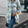 Best Sale π― Camisa Blue Plaid Pocket Longline Shacket - π© Women π 2 Best Sale π― Camisa Blue Plaid Pocket Longline Shacket - π© Women π -Women's Shirts Store zu109358068 main tm1664392809