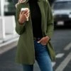 Buy 🤩 Camisa Army Green Notch-Neck Open Blazer - 👩 Women 🔥 -Women's Shirts Store zu109358069 main tm1664392809