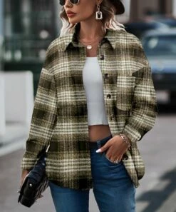 Women's Shirts Store 25 Deals β Camisa Brown Plaid Pocket Shacket - π© Women βοΈ