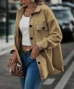 Outlet 🤩 Camisa Khaki Pocket Shacket - 👩 Women 😍 -Women's Shirts Store zu109367922 alt 2 tm1664392809