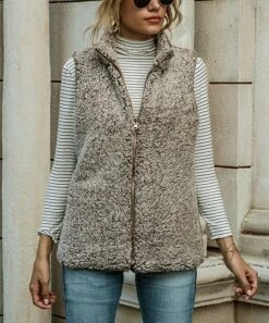 Wholesale ❤️ Camisa Khaki & Gray Reversible Quilted Vest - 👩 Women 🔔 -Women's Shirts Store zu89522440 alt 4 tm1600868525