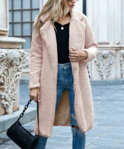 Best Pirce π Camisa Pink Shawl Collar Teddy π§₯ Coat - π© Women π