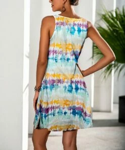Top 10 π Camisa Yellow & Blue Tie-Dye Pocket Sleeveless π Dress - π© Women β 7 Top 10 π Camisa Yellow & Blue Tie-Dye Pocket Sleeveless π Dress - π© Women β -Women's Shirts Store zu95911219 alt 2 tm1621957782