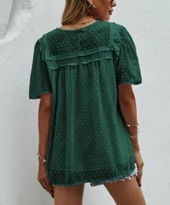 Discount π― Camisa Atrovirens Swiss Dot Lace-Contrast Crewneck Top - π© Women π 7 Discount π― Camisa Atrovirens Swiss Dot Lace-Contrast Crewneck Top - π© Women π -Women's Shirts Store zu97047016 alt 2 tm1624384134