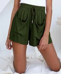 Coupon 💯 Camisa Green Pocket Drawstring Shorts - 👩 Women 👏