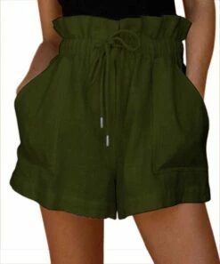Best Pirce π Camisa Green Pocket Paper Bag Shorts - π© Women π―