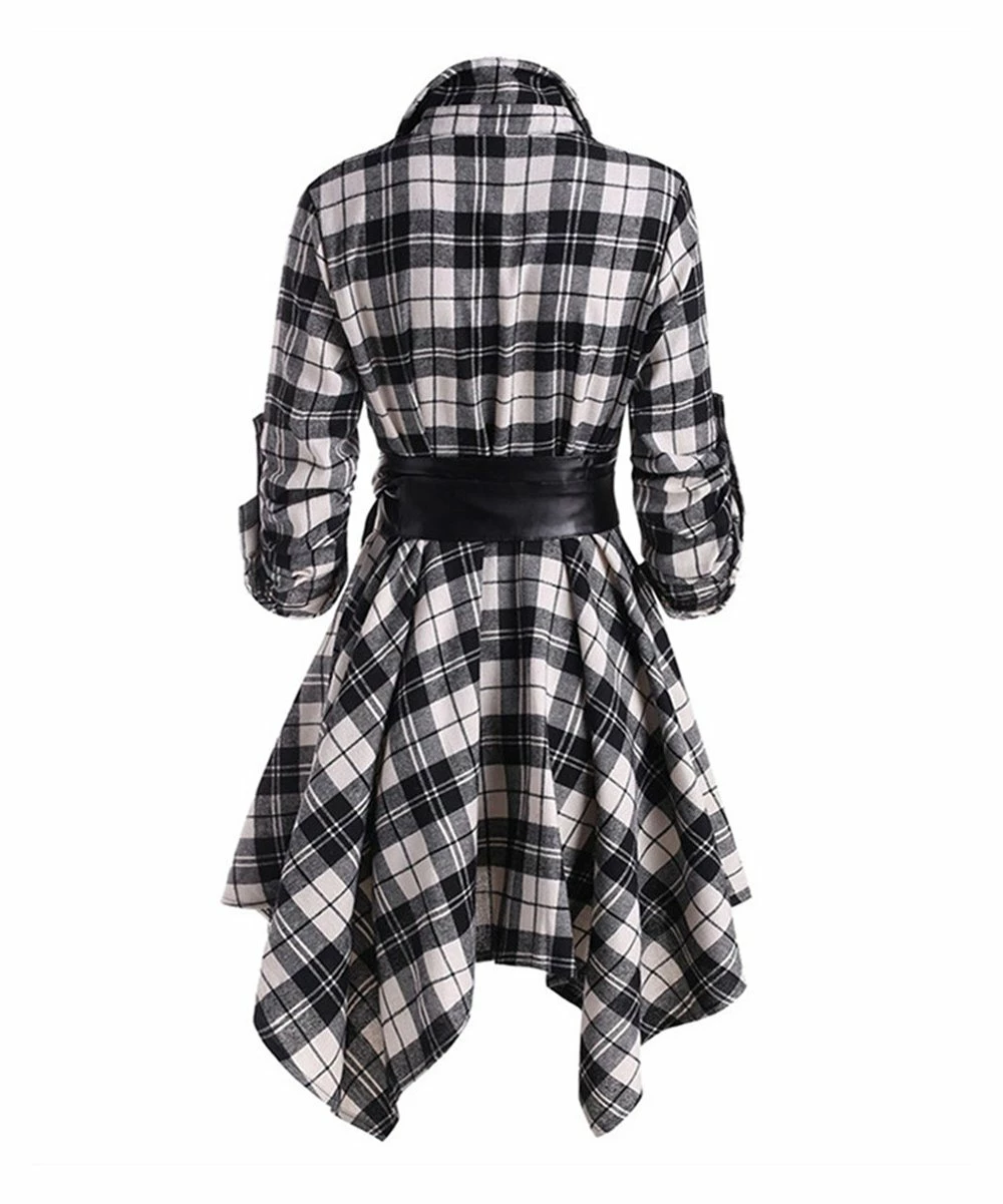 Best deal π Camisa Black Tartan Belted Handkerchief Tunic - π© Women π 4 Best deal π Camisa Black Tartan Belted Handkerchief Tunic - π© Women π - Image 2