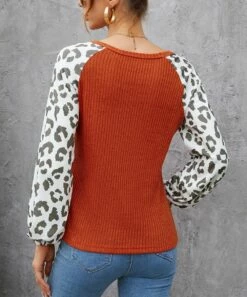 Buy 🧨 Camisa Nacarat Leopard Stitching Top - 👩 Women ❤️ -Women's Shirts Store zu98166619 alt 1 tm1627749448