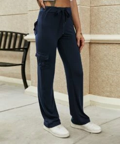 Best Pirce 🔥 Camisa Navy Pocket-Accent Drawstring Lounge Pants - 👩 Women 🥰