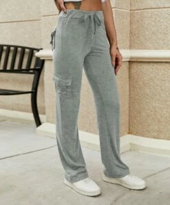Coupon 😀 Camisa Gray Pocket-Accent Drawstring Lounge Pants - 👩 Women ✔️
